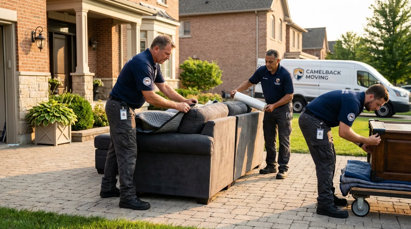 Large estate moving crew wrapping furniture in Sublimity, OR